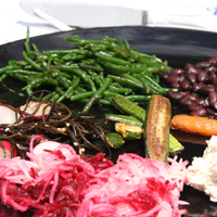 A variety of summer sallad foods on a plate