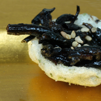 Hijiki on rice canape